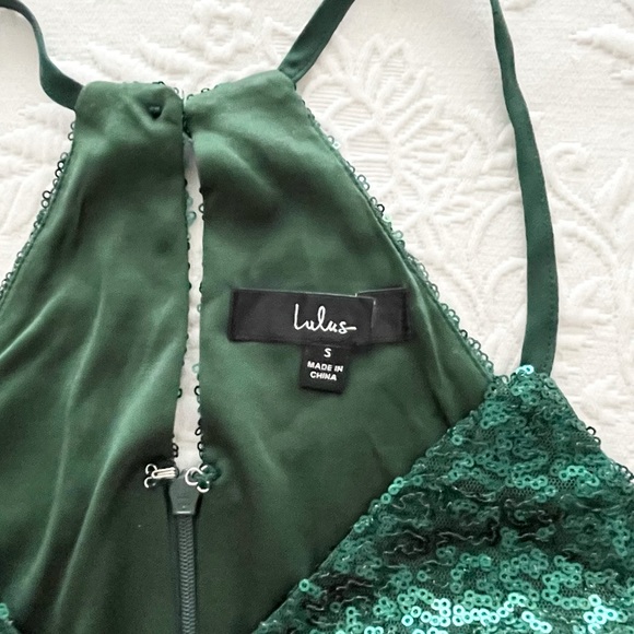 NWOT Lulus Hilaria Emerald Green Sequin Bodycon Mini Dress Small - Picture 3 of 8